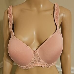 Jessica Simpson Padded Lace Trim Bra - Blush